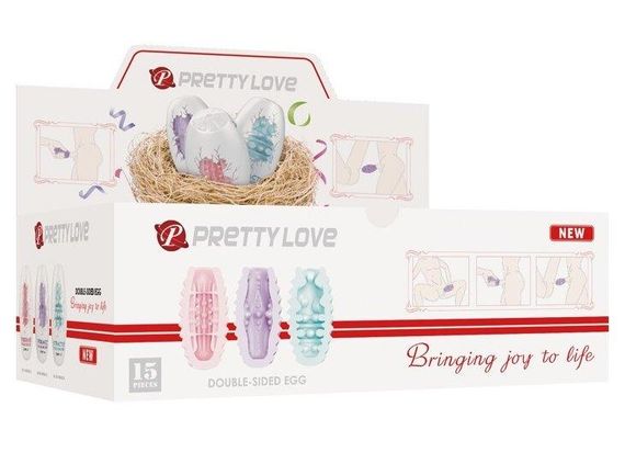 Набір з 15 шт мастурбаторів Pretty Love - Double Sided EGG, BI-014832H Sex Aura | Зображення 1