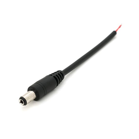 Роз'єм живлення DC-M (D 5,5x2,5мм) => кабель довжиною 10см blac, Black plug OEM Q1000