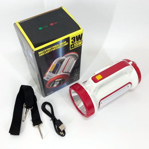 Ліхтар кемпінговий з сонячною панеллю 5158-LED-COB power bank, кемпінговий ліхтар-лампа. Колір: червоний | Зображення 8