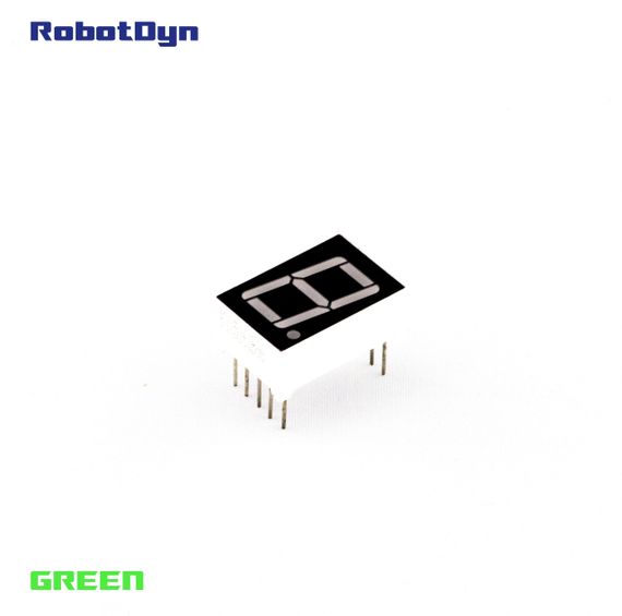 Дисплей світлодіодний семисегментний однорозрядний Зелений