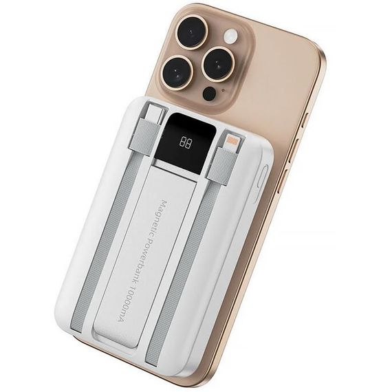 Портативное ЗУ Power Bank WIWU Wi-P061 22.5W+PD20W с БЗУ+iWatch with cable 10000 mAh White