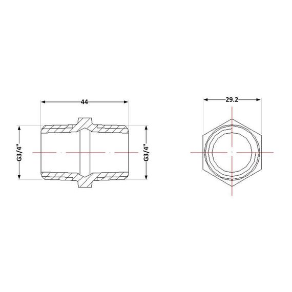 Ниппель чугунный 3/4" НР | Зображення 1