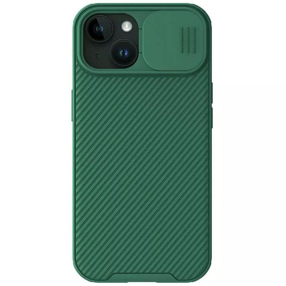 Карбонова накладка Nillkin CamShield Pro Magnetic для Apple iPhone 15 (6.1") Deep Green