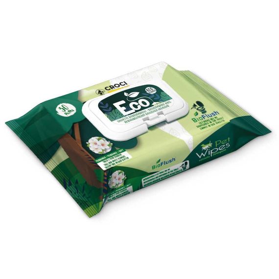 Серветки гігієнічні для тварин з тальком і квітами Croci Eco TALC & FLOWERS 30 шт/уп