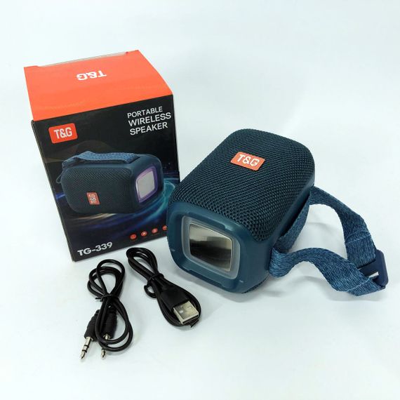 Портативна Bluetooth колонка TG339 5W з RGB підсвічуванням, Bluetooth колонка для вулиці. Колір: синій | Зображення 9