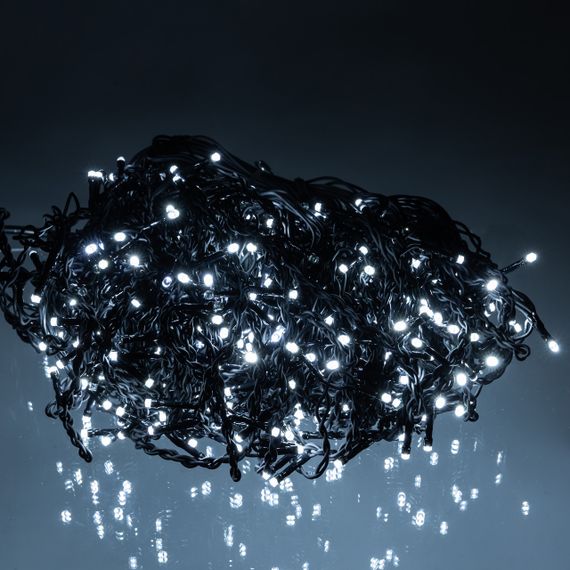 Новорічна гірлянда вулична Бахрома 36 м 600 LED чорний провід Білий 36МBW