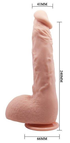 Фалоімітатор на присосці Baile Beautiful JASON 9,4'' Flesh, BW-008041NR Sex Aura | Зображення 8