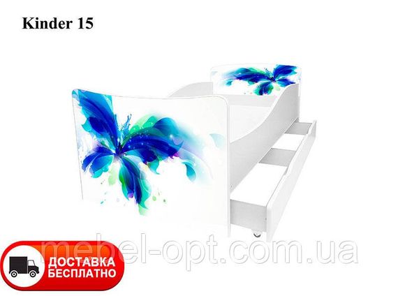 Детская кровать Kinder 15 Бабочки, с ящиком для белья | Зображення 1