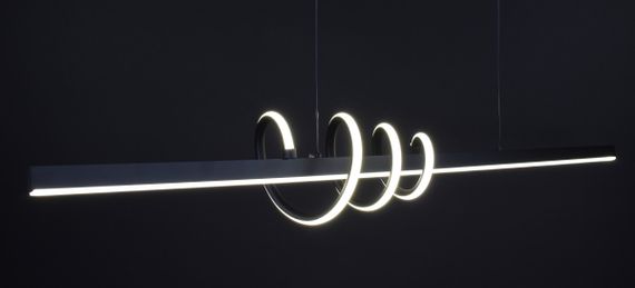 Люстра світлодіодна підвісна LED світильник для квартири на стелю лед 27233 Чорний 30-130х17х120 см. | Зображення 2