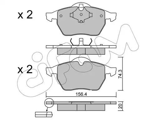 Колодки передні гальмівні A4/Golf/Passat 94- (ATE), CIFAM (8221812)