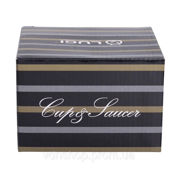 Фарфоровая чашка с черным блюдцем 200 мл RX-N24708BW | Зображення 3