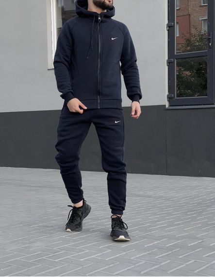 Чоловічий спортивний костюм зима Nike темно-синій