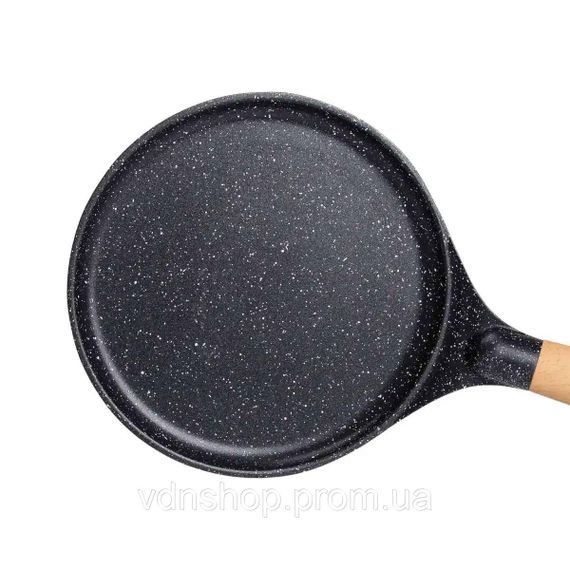 Алюмінієва млинцева сковорода з мармуровим антипригарним покриттям Ø 22 см, товсте дно MGC Black HP-4-427B | Зображення 3