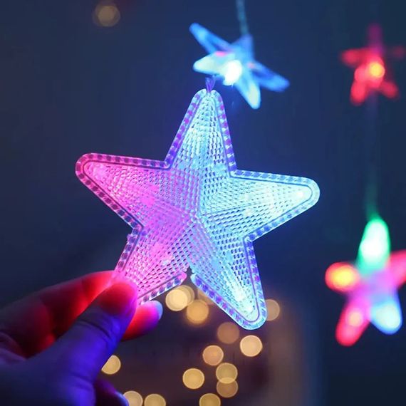 Гірлянда-штора 120LED Зіркопад XMAS Multi, Мультиколор / Світлодіодна гірлянда на вікно 3*1,8 м (234568504_419) | Зображення 3