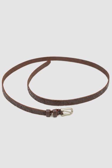 Ремінь жіночий тонкий, колір темно-коричневий, 196R15Y0W16 | Зображення 2