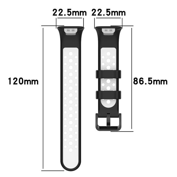Силиконовый ремешок Primo Perfor Classic для фитнес браслета Xiaomi Smart Band 7 Pro - Black-Grey | Зображення 2