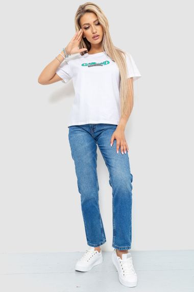 Футболка жіноча з принтом, колір білий, 221R3008-1 | Зображення 1