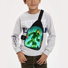 Сумка через плече дитяча Minecraft Кріпер 29х17 см сумка слінг для хлопчика (02098)