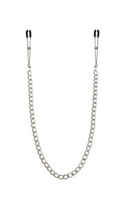 Тонкі затискачі для сосків з ланцюжком Feral Feelings - Chain Thin nipple clamps, срібло/чорний