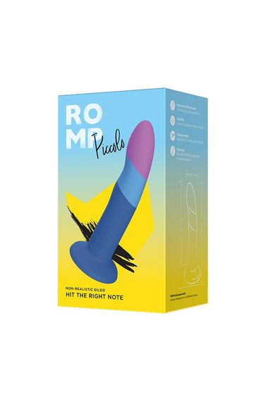 Фалоімітатор нереалістичний Romp Piccolo для стимуляцій точок P і G, фіолетовий/синій Sex Aura | Зображення 5