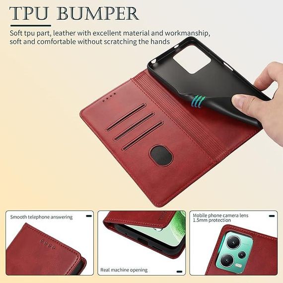 Чохол-книжка із загартованим склом, Гаманець зі штучної шкіри Магнітний фліп-гаманець для Xiaomi | Зображення 6