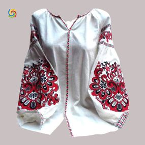 Рубашка Украинская вышиванка  444290212 цвет белый размер XS/S