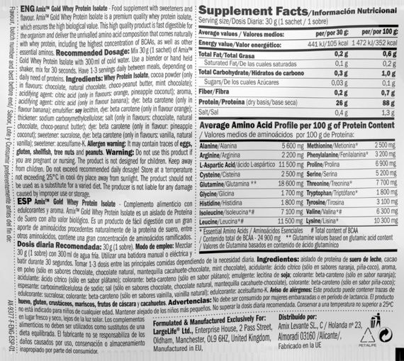 Протеїн Amix Nutrition Gold Whey Protein Isolate 30 g Vanilla | Зображення 1