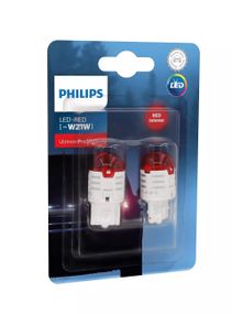 Комплект светодиодных ламп Philips 11065U30RB2 W21W LED 12V Ultinon Pro3000 RED