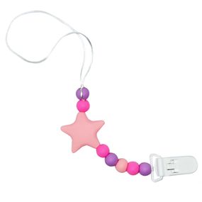 Цепочка для пустышки "Звезда" MGZ-0512(Pink) силиконовая