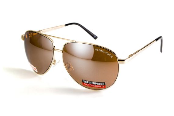 Окуляри захисні Global Vision Aviator-4 (drive mirror), коричневі лінзи | Зображення 7