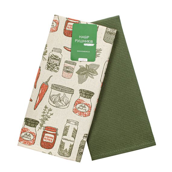 Набір рушників Home Line 64686 Україна 40x60  Пів Панами Зелений, Бежевий