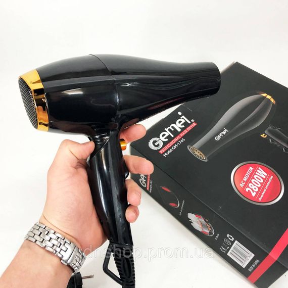 Фен с ионизацией для укладки Gemei, Фен электрический с насадками Хороший для волос SA-56 | Зображення 5