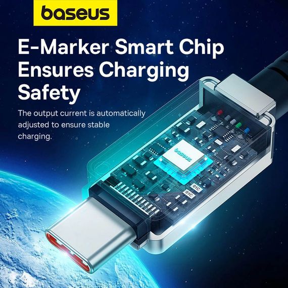 Дата кабель Baseus Unbreakable Series Fast Charging Type-C to Type-C 100W 1m (P10355800111-0) | Зображення 1