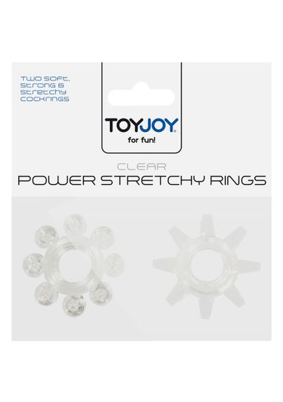 Набор из 2 шт колец на пенис Toy Joy - Power stretchy Rings Clear, 10459-CLEAR Sex Aura