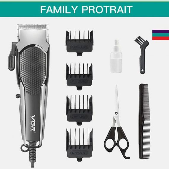 Машинка для стрижки VGR V-130 провідна професійна з насадками для окантовки триммер для волосся | Зображення 3