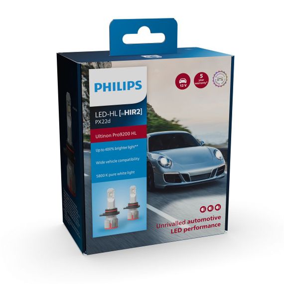 Комплект світлодіодних ламп PHILIPS HIR2 (9012) 11012U92X2 LED Ultinon Pro9200 +400% 12/24V | Зображення 2