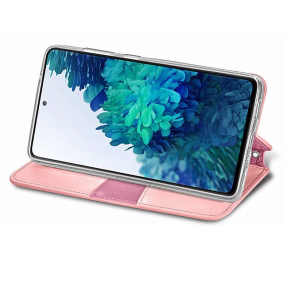Шкіряний чохол-книжка GETMAN Mandala (PU) для Xiaomi Redmi Note 10 / Note 10s Штучна шкіра, Слот для візитки, Рожевий | Зображення 1