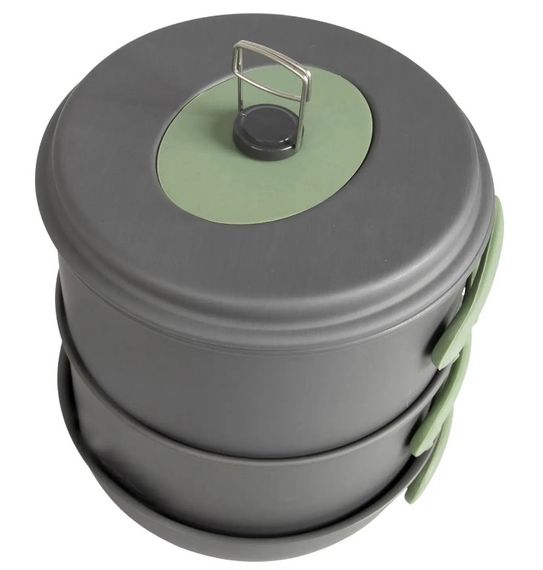 Набір посуду Bo-Camp Explorer XL 4 Pieces Hard Anodized Grey/Green (2200249) (DAS302116) | Зображення 2