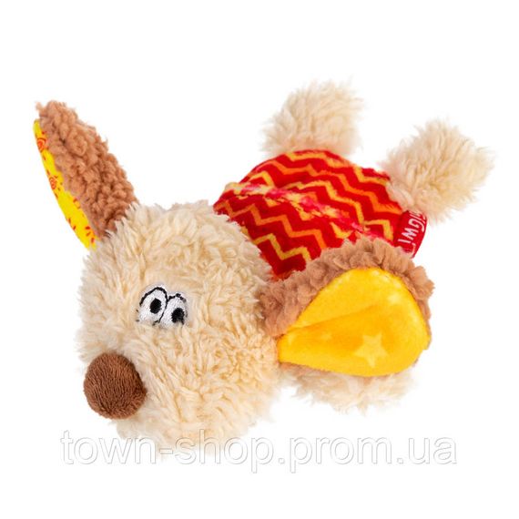 Игрушка для собак Собачка с пищалкой GiGwi Plush, текстиль, пластик, 13 см