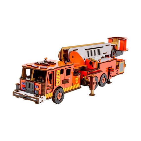 Деревянный 3D конструктор "Пожарная машина" Puz-00921, 318 деталей | Зображення 1