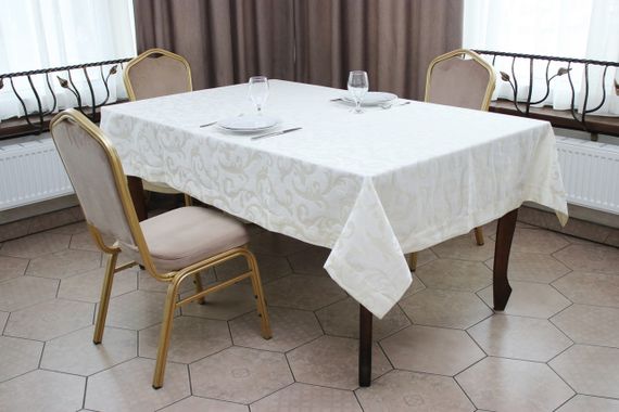 Скатертина Kayra жакардова "Вензель", 155 х 290 см