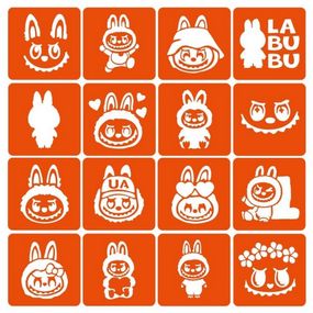 Набір трафаретів для біо-тату "Labubu" labubu _simple-16