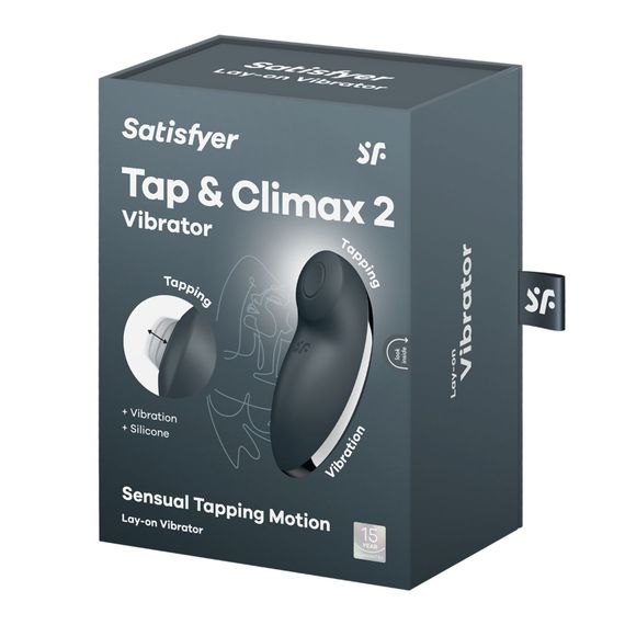 Вибростимулятор-пульсатор Satisfyer Tap & Climax 2 Grey, эффект постукивания пальцем | Зображення 6