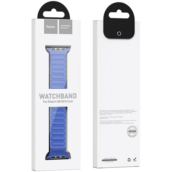 Ремешок Hoco WA23 Original series leather chain magnetic strap для Apple watch 38/40/41mm Klein Blue | Зображення 1