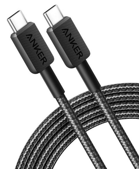 Кабель Anker 322 USB-C to USB-C - 1.8m Nylon Black | Зображення 1