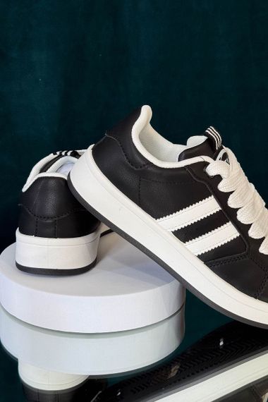 Кросівки жіночі екошкіра, колір чорно-білий, 248RJH300-4 | Зображення 3