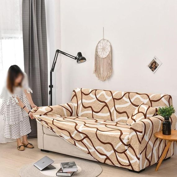 Чохол на диван тримісний (3-х місний) універсальний трикотажний Love You (81166) | Зображення 4