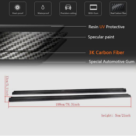 Бокові пороги (для AMG SD, Карбон) для Mercedes C-class W204 2007-2015 рр | Зображення 4