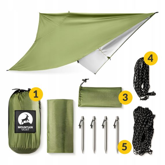 Туристичний тент Mountain Goat 300 x 300 см бівачний, водонепроникний Olive (P-5905973406376) | Зображення 3