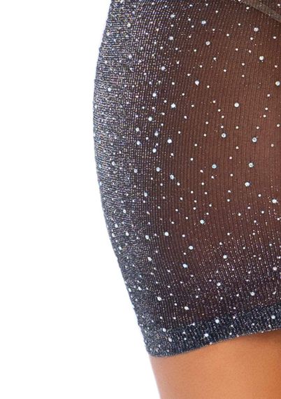Коротка прозора сукня з люрексом та стразами Leg Avenue Shimmer Sheer rhinestone tube dress Onr Size | Зображення 5